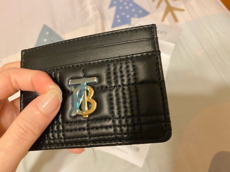 Burberry TB金色logo 卡夾 附購證 防塵袋 紙袋-1