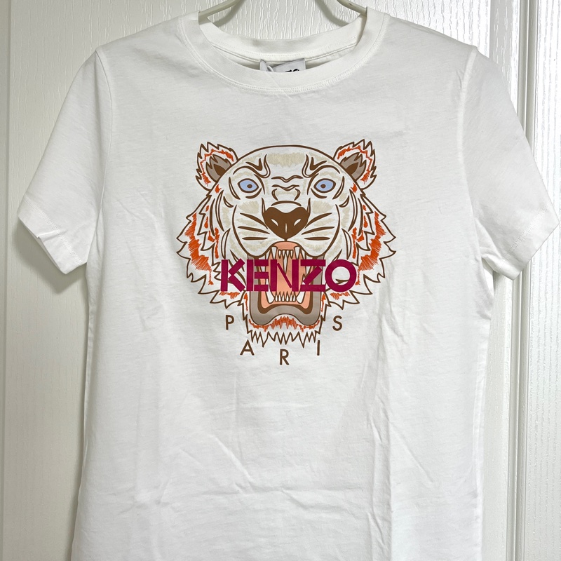 Kenzo 虎頭白色T恤-0