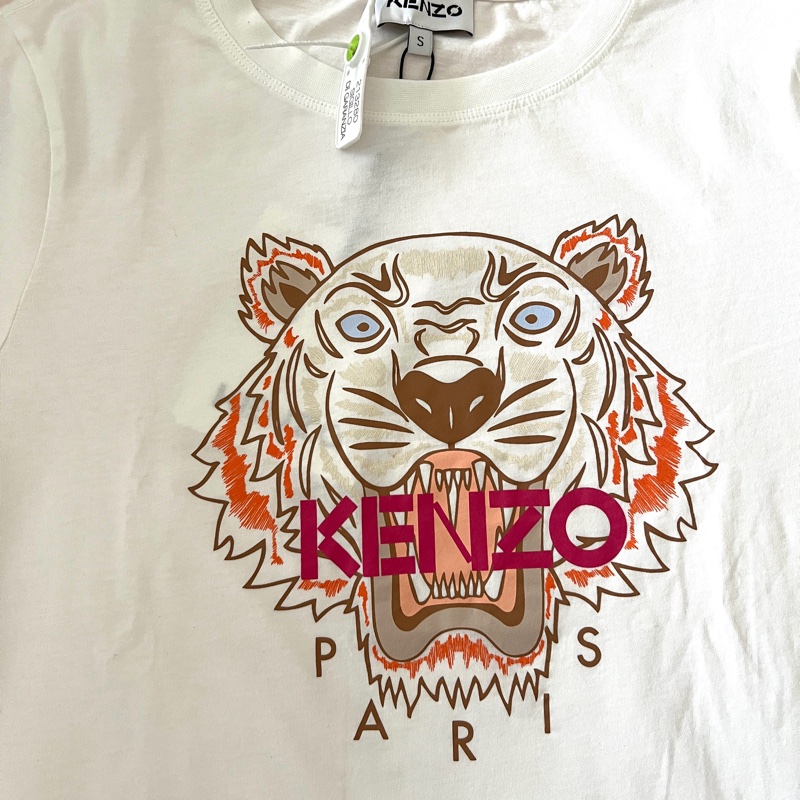 Kenzo 虎頭白色T恤-7