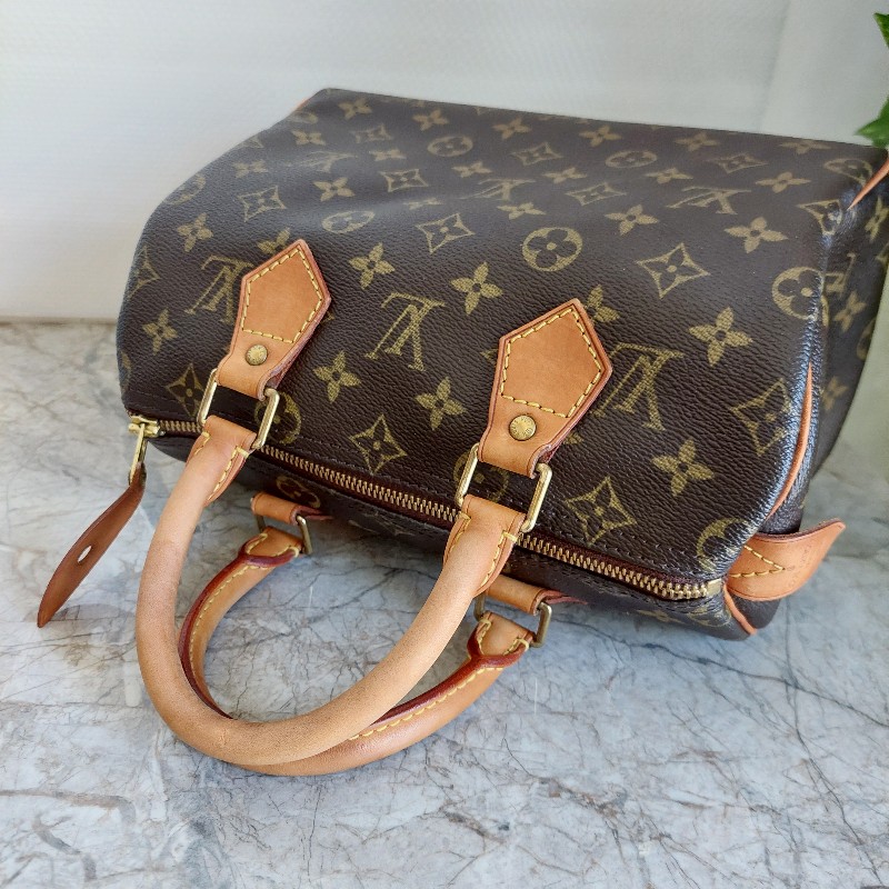 LV Speedy  25 cm 🎀實品拍照🎀  Vintage 波士頓包~二手品（不議價）-32