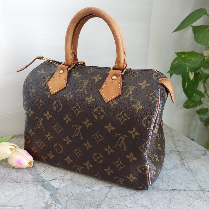 LV Speedy  25 cm 🎀實品拍照🎀  Vintage 波士頓包~二手品（不議價）-1