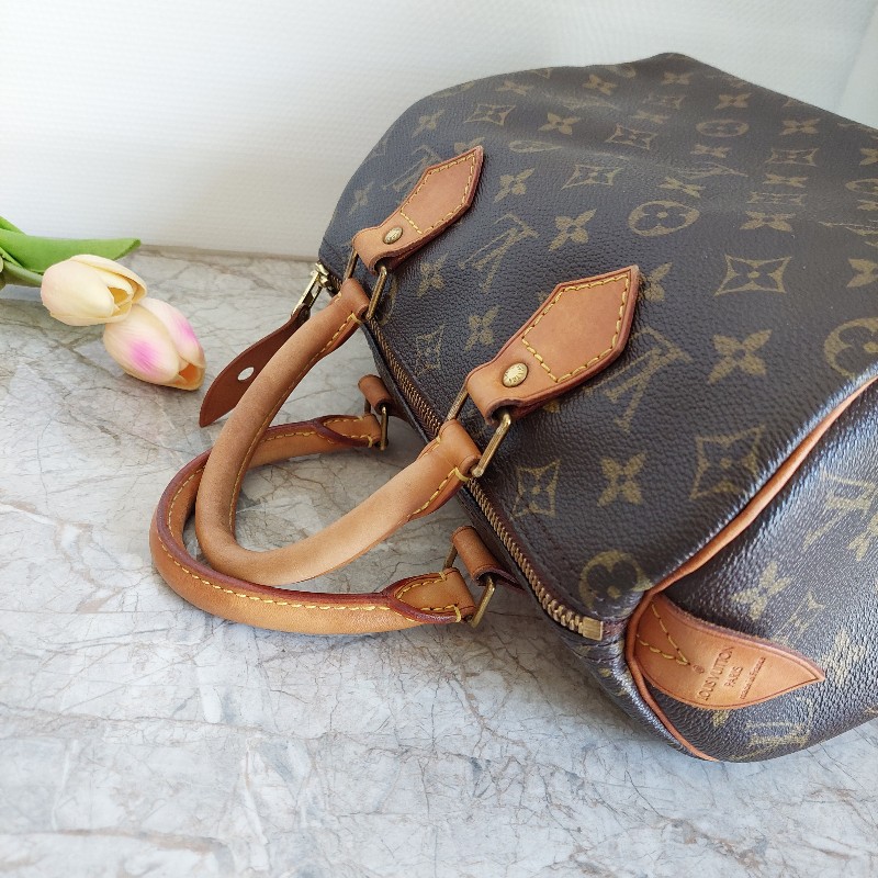LV Speedy  25 cm 🎀實品拍照🎀  Vintage 波士頓包~二手品（不議價）-19