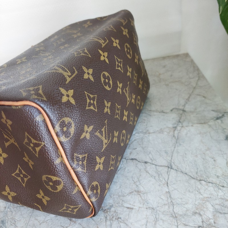 LV Speedy  25 cm 🎀實品拍照🎀  Vintage 波士頓包~二手品（不議價）-30