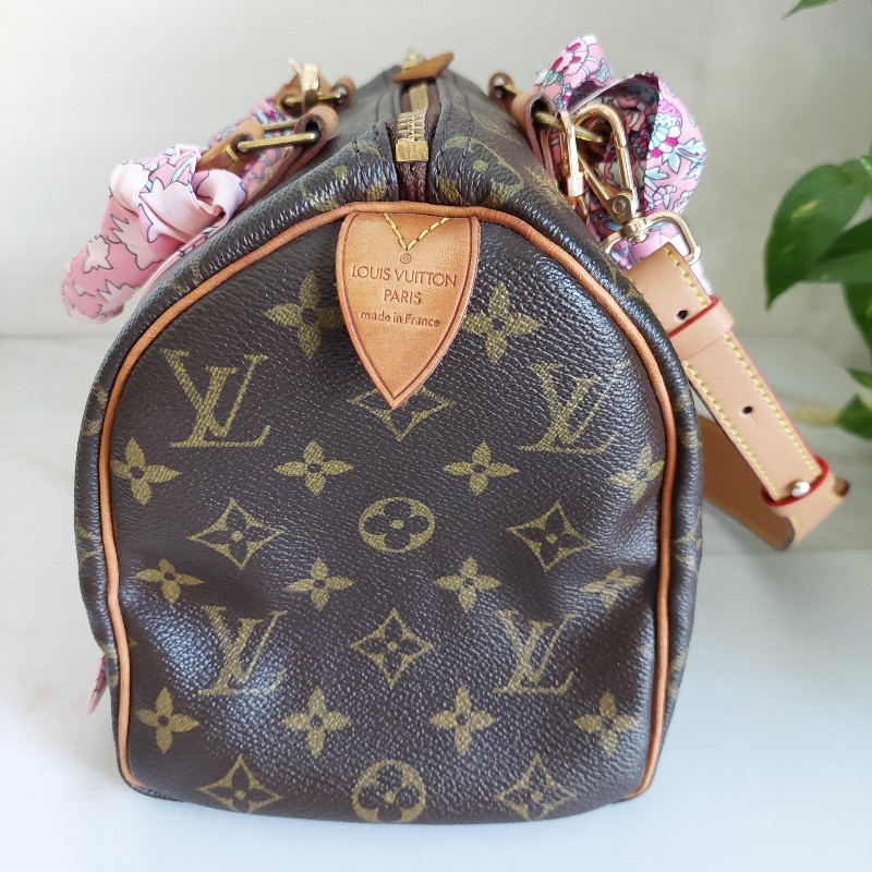LV Speedy  25 cm 🎀實品拍照🎀  Vintage 波士頓包~二手品（不議價）-37