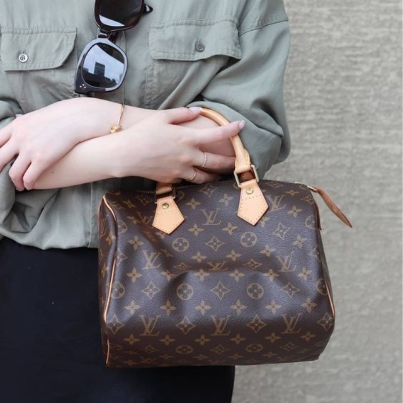 LV Speedy  25 cm 🎀實品拍照🎀  Vintage 波士頓包~二手品（不議價）-15