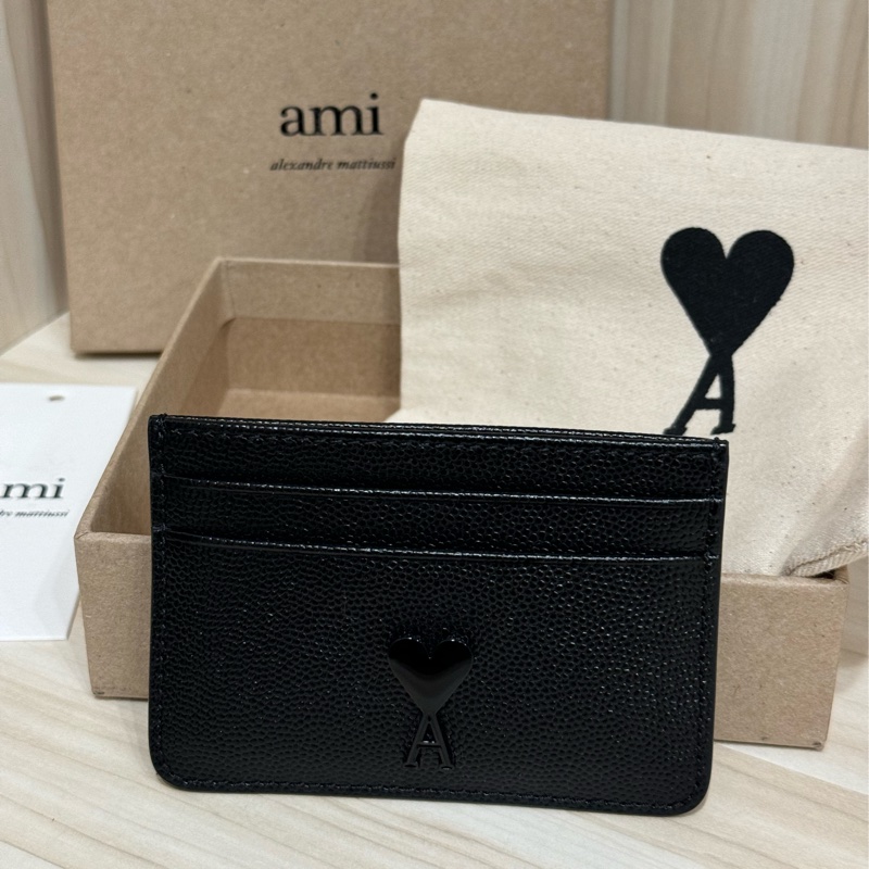 AMI  PARIS 愛心卡夾  黑色-0