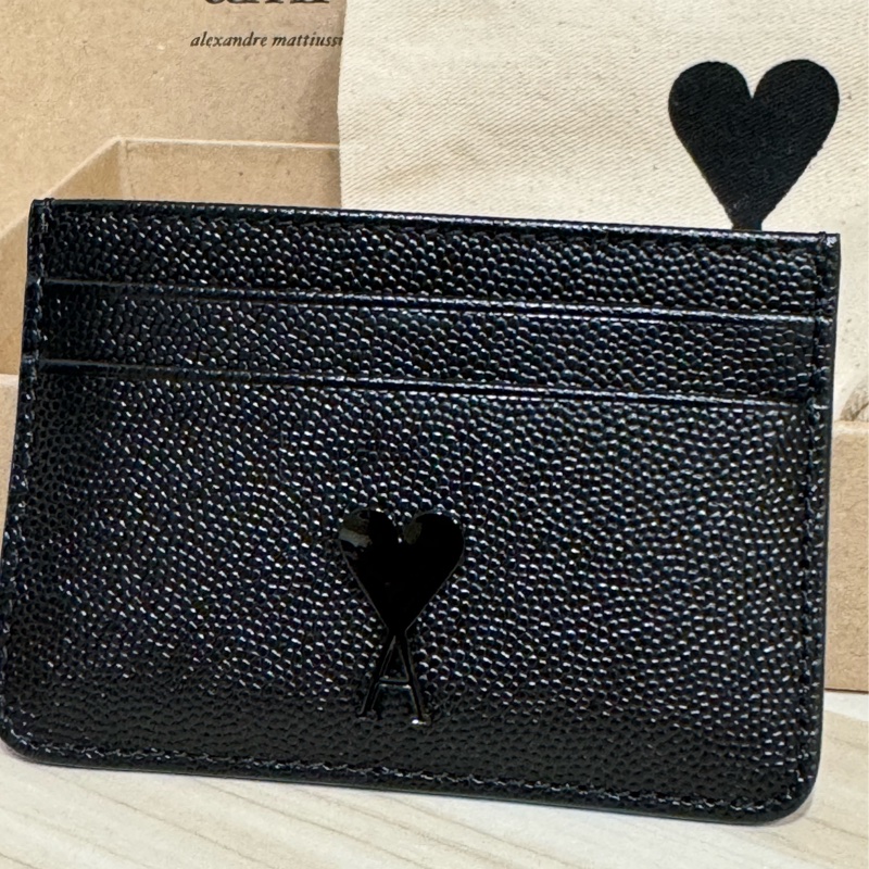 AMI  PARIS 愛心卡夾  黑色-1
