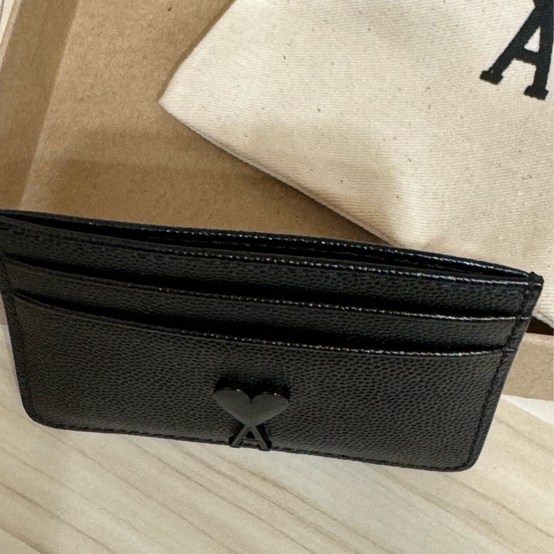 AMI  PARIS 愛心卡夾  黑色-2