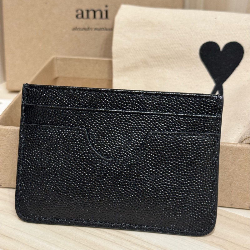 AMI  PARIS 愛心卡夾  黑色-3