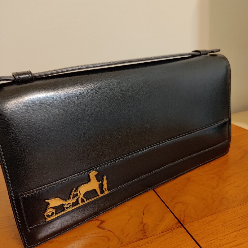 Hermes vintage box 馬車手拿包-0