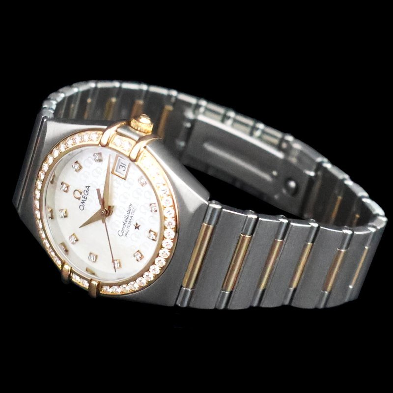 金鐸精品~2333 OMEGA 歐米茄 constellation 星座系列 50周年款 玫瑰金珍珠母貝面 自動上鍊女用鑽錶-3