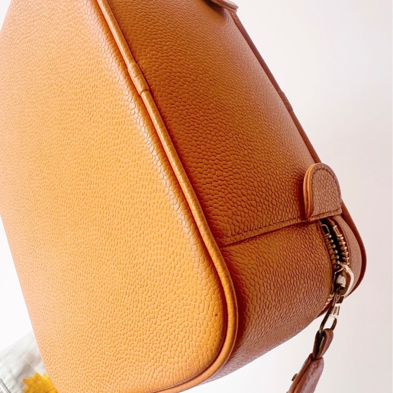 Chanel vintage vanity case荔枝牛皮中古化妝箱-8