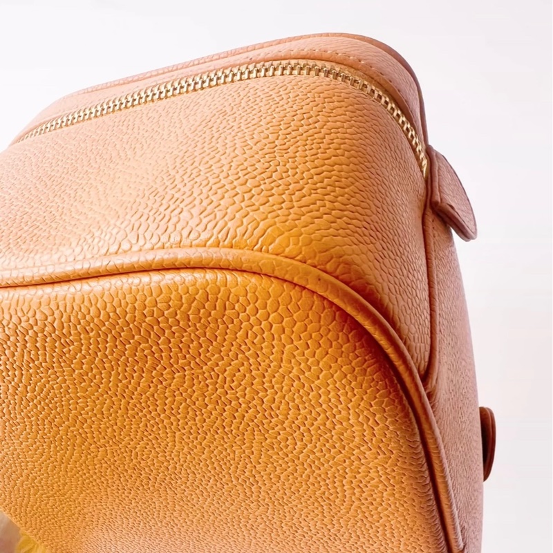 Chanel vintage vanity case荔枝牛皮中古化妝箱-12