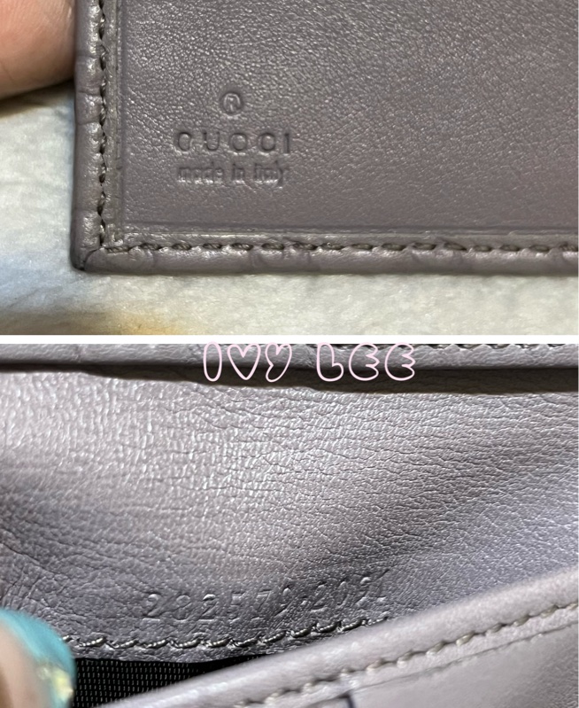 GUCCI(已售出)282579 丁香紫 GG壓紋 金屬釦環裝飾 短夾 二手精品-13