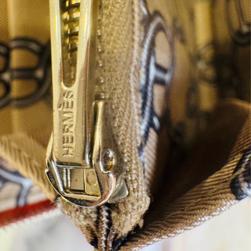 閒置品 正品 Hermes 愛馬仕 經典絲巾長夾 粉-19