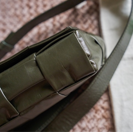 Bottega Veneta - Cassette Belt Bag 編織包 墨綠色 接近全新 二手 BV-11