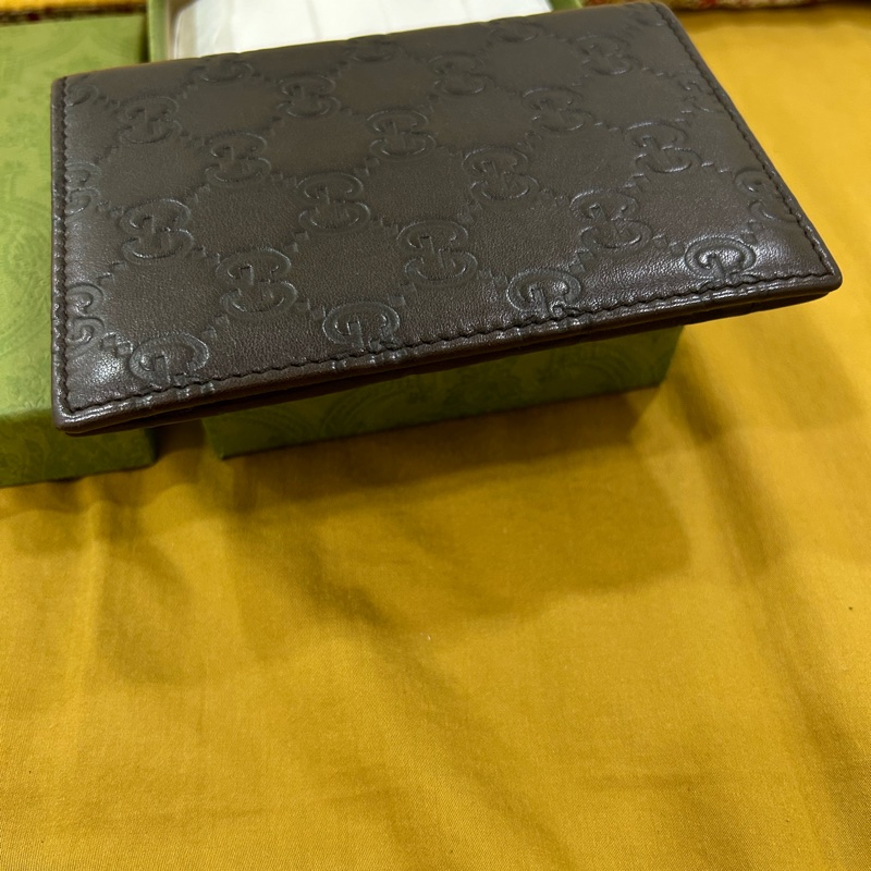 Gucci 護照夾/全皮革/深咖-2