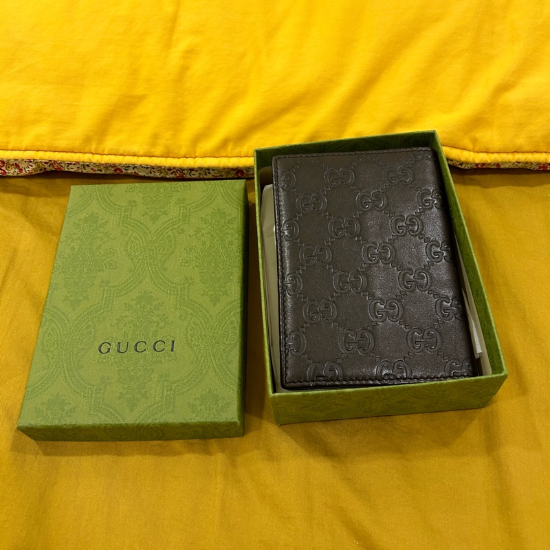 Gucci 護照夾/全皮革/深咖-12