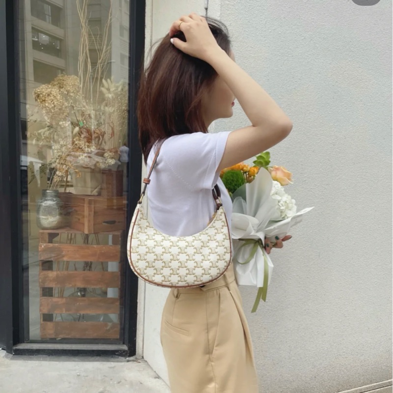 Celine ava TRIOMPHE帆布AVA手袋 老花 腋下包 肩背包-18