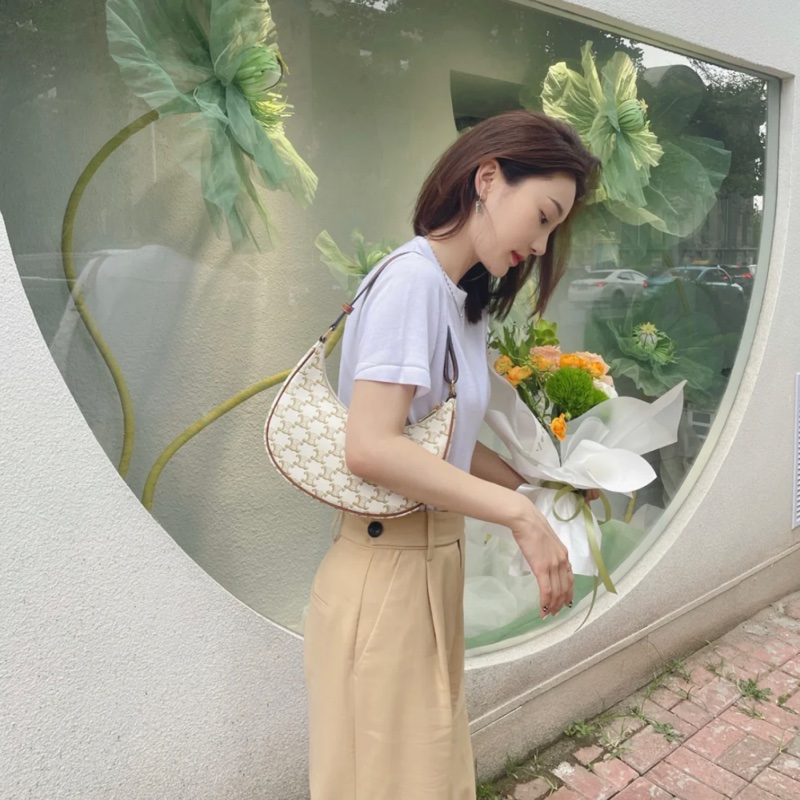 Celine ava TRIOMPHE帆布AVA手袋 老花 腋下包 肩背包-19
