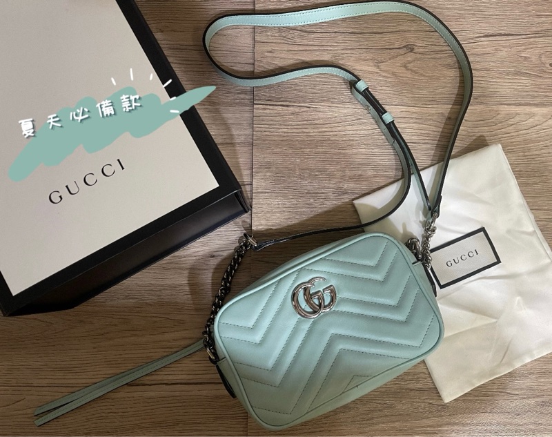 （商品售出囉❗️）Gucci馬卡龍系列-薄荷綠相機包（超級優惠價格輕鬆入手❗️）-1