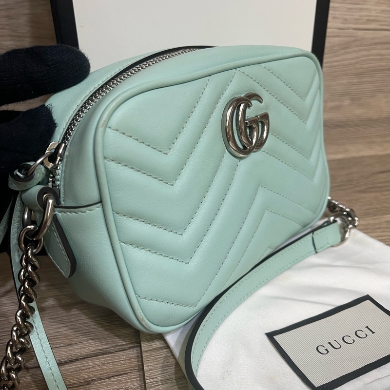 （商品售出囉❗️）Gucci馬卡龍系列-薄荷綠相機包（超級優惠價格輕鬆入手❗️）-16
