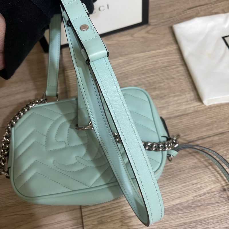 （商品售出囉❗️）Gucci馬卡龍系列-薄荷綠相機包（超級優惠價格輕鬆入手❗️）-26