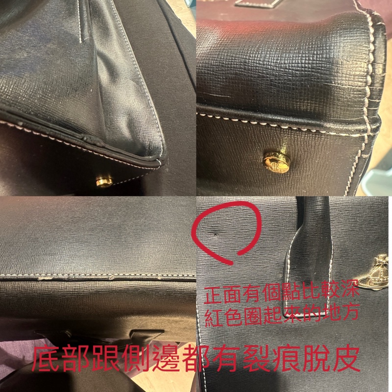 Vivienne Westwood 土星黑色手提肩背包 有瑕疵-9