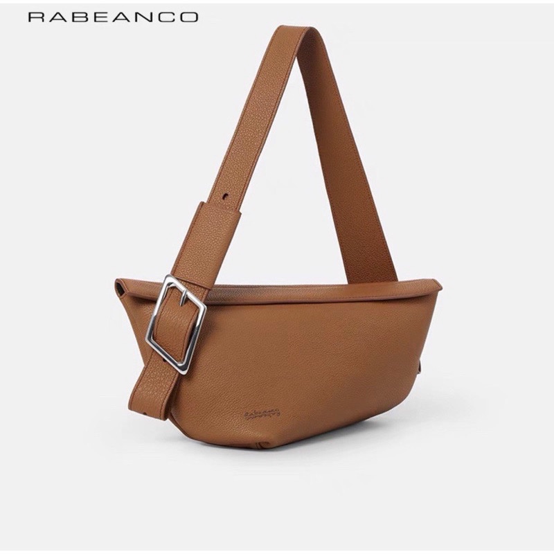 RABEANCO  KEO單肩斜背荔枝紋三角包/牛角包🥐-小(深駝)-8