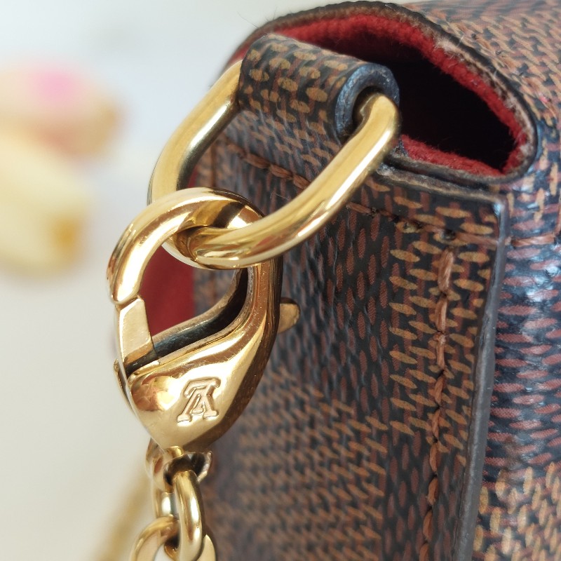 LV N40492 三合一 🎀現品實拍🎀經典棋盤格紋WOC翻蓋斜背鍊包/小提包~二手包-43