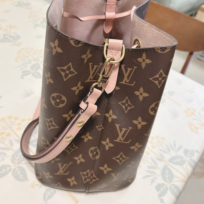 LV水桶包粉色 M44022 NÉONOÉ Monogram塗層帆布/牛皮-3