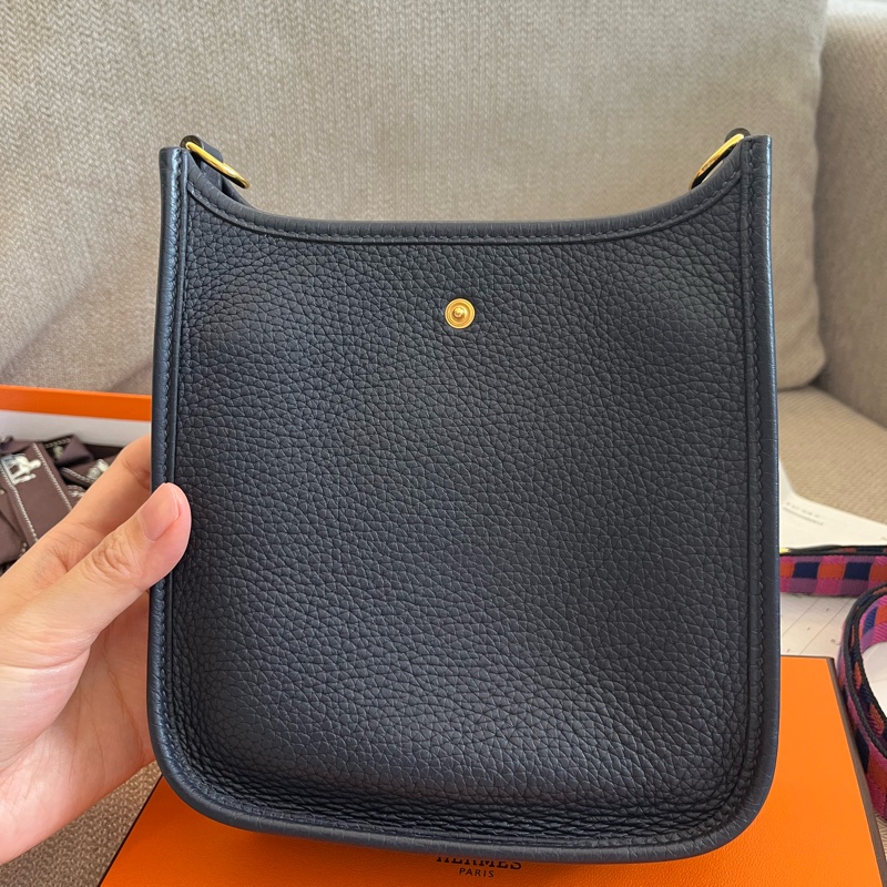 ❌售出❌ HERMES Evelyne Mini 伊芙琳 深藍 金釦-5