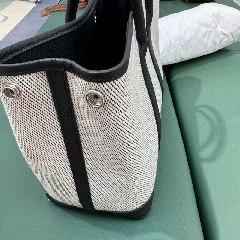 99%新 Hermes Garden Party GP30 黑白熊貓 拼色帆布-4