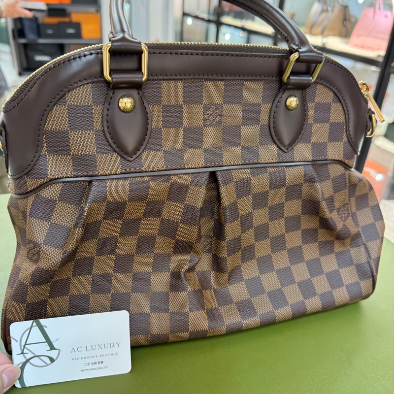 LV Trevi 棕色棋盤格 葫蘆包 手提袋 餃子包-0