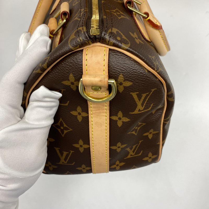 Louis Vuitton LV 新款 老花字紋 speedy 25公分二用波士頓包/手提包/斜背包-6