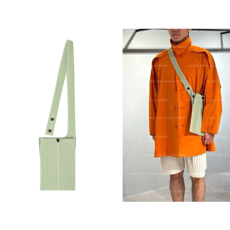 (全新) HOMME PLISSE 季節色翠玉綠平板包斜背包/肩背包 ISSEY MIYAKE 三宅一生 專櫃正品-1