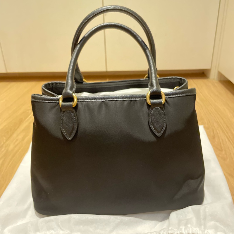 Prada 尼龍帆布手提兩用包 經典黑1BA173-8