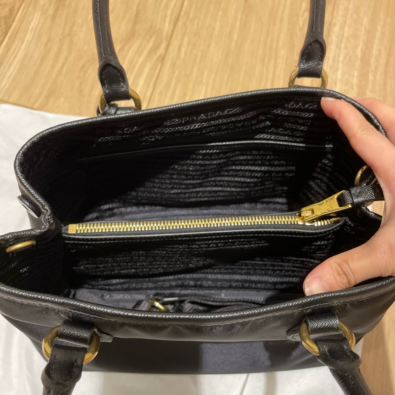 Prada 尼龍帆布手提兩用包 經典黑1BA173-11
