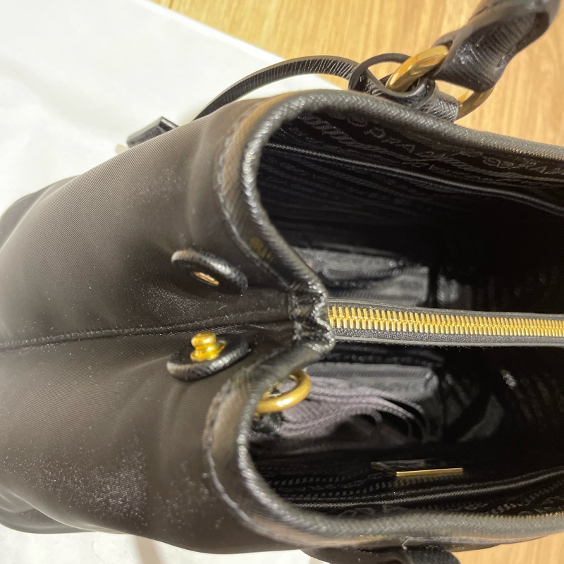 Prada 尼龍帆布手提兩用包 經典黑1BA173-12