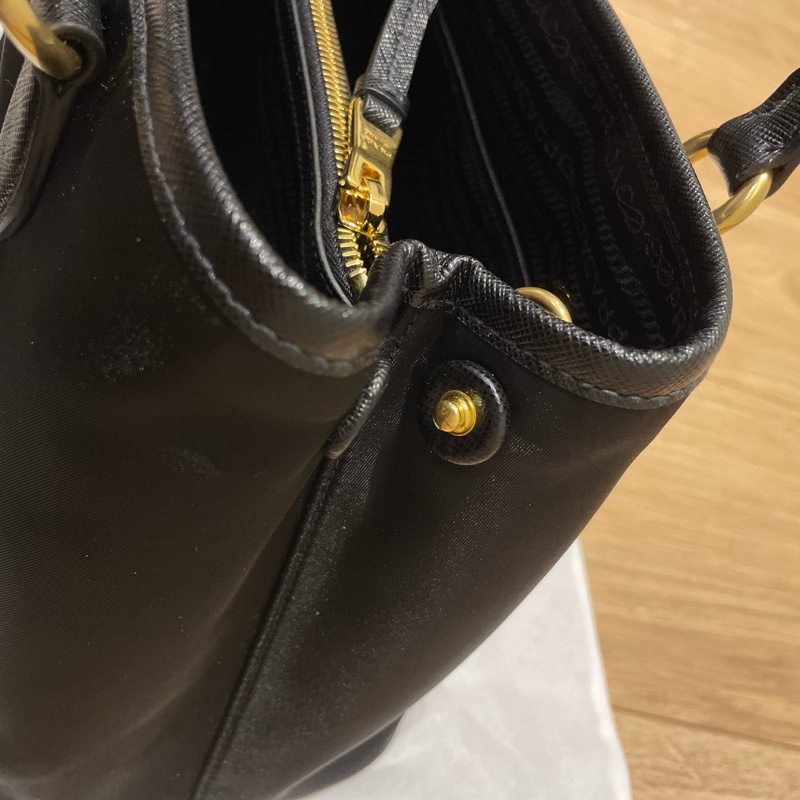 Prada 尼龍帆布手提兩用包 經典黑1BA173-13