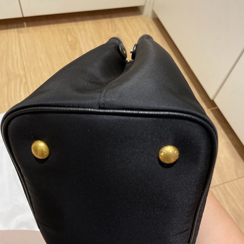Prada 尼龍帆布手提兩用包 經典黑1BA173-16