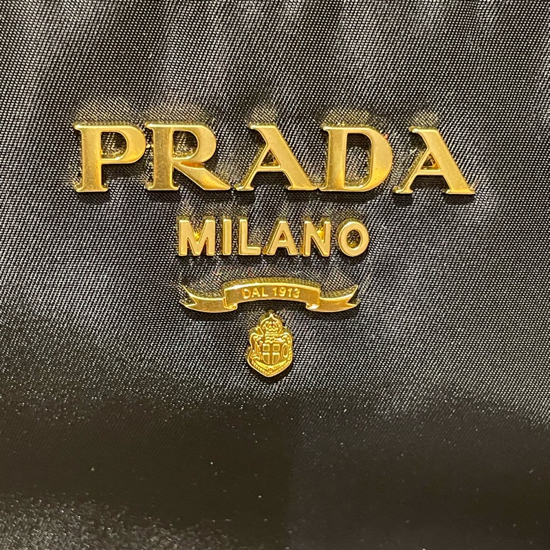 Prada 尼龍帆布手提兩用包 經典黑1BA173-20