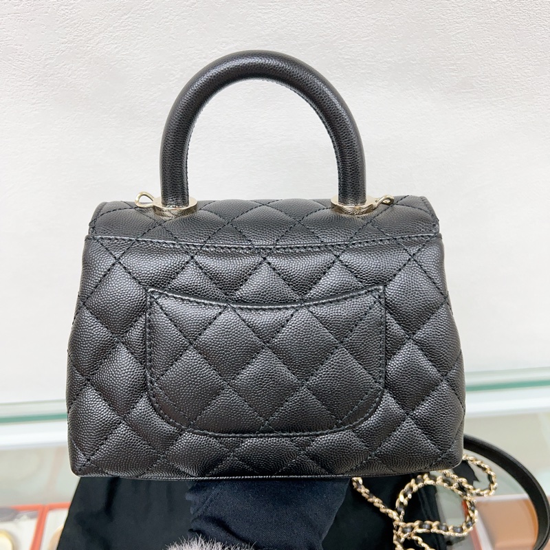 (已出❌) Chanel coco handle mini 迷你coco手柄包 黑金荔枝牛皮-1