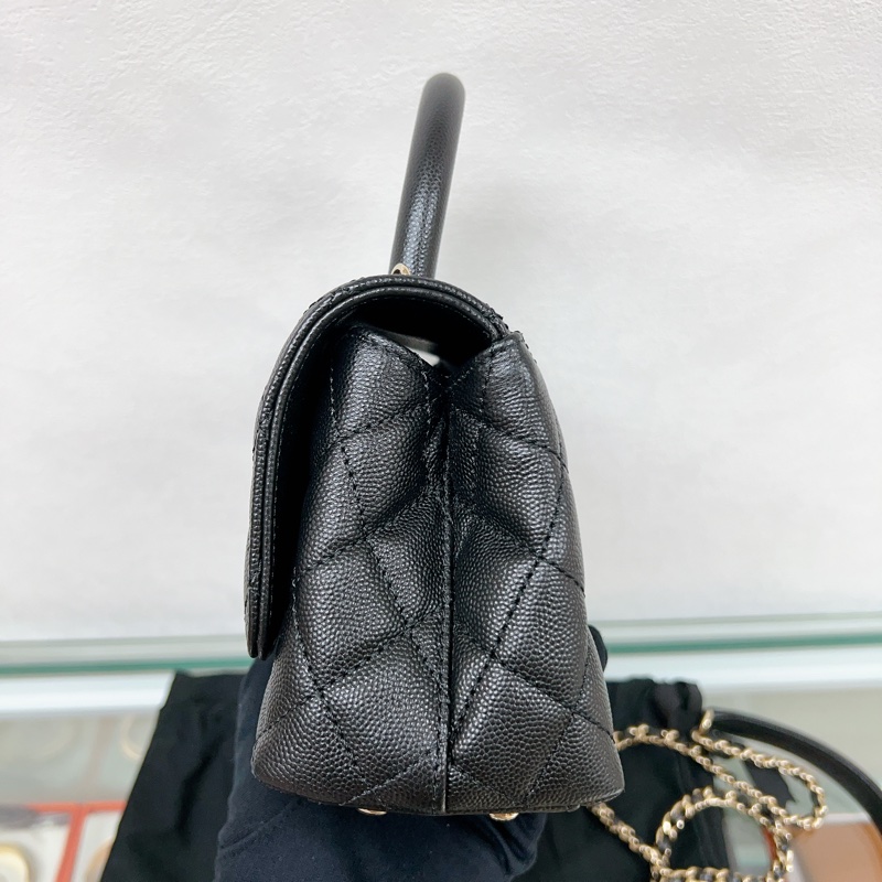 (已出❌) Chanel coco handle mini 迷你coco手柄包 黑金荔枝牛皮-3