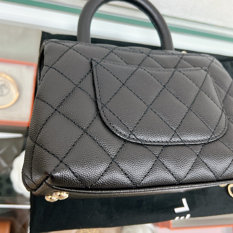 (已出❌) Chanel coco handle mini 迷你coco手柄包 黑金荔枝牛皮-6