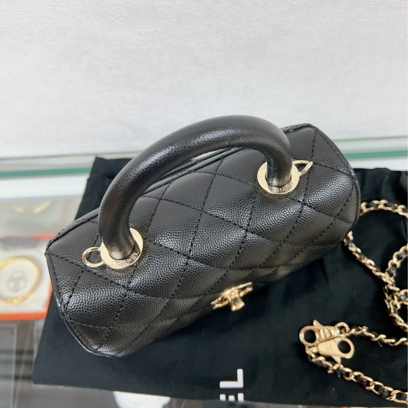 (已出❌) Chanel coco handle mini 迷你coco手柄包 黑金荔枝牛皮-8