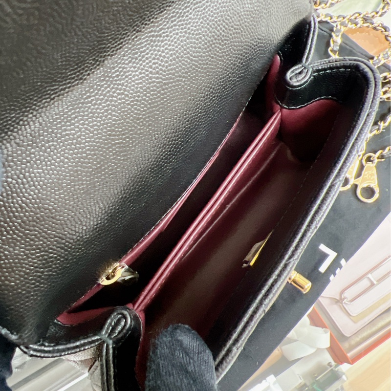 (已出❌) Chanel coco handle mini 迷你coco手柄包 黑金荔枝牛皮-12