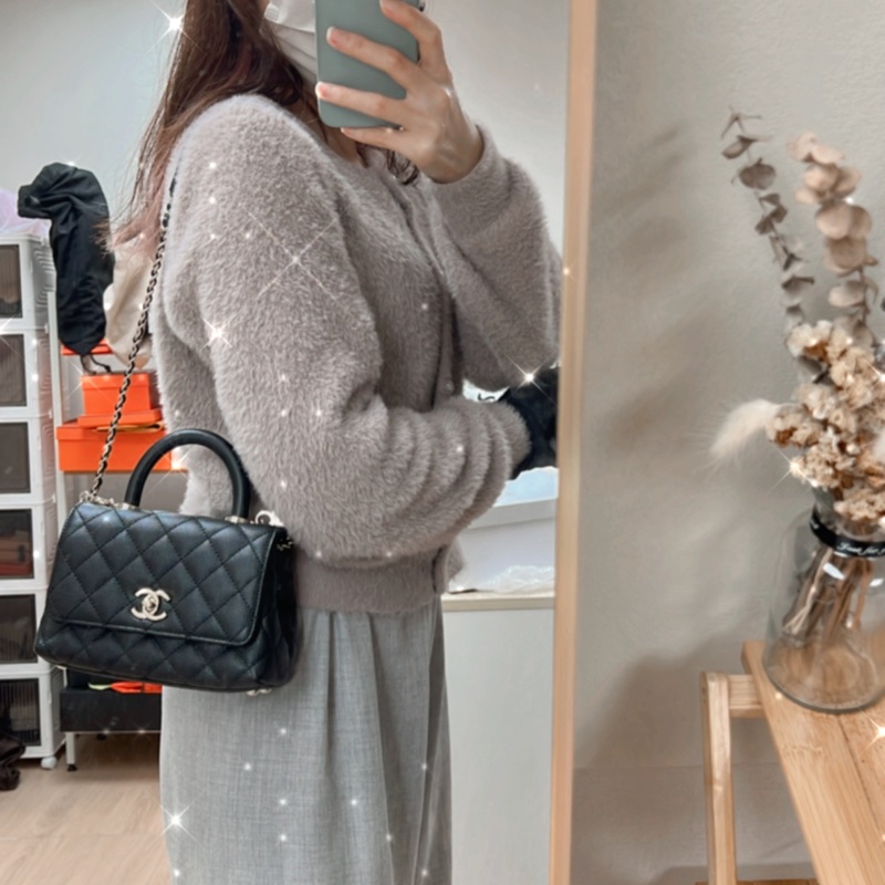 (已出❌) Chanel coco handle mini 迷你coco手柄包 黑金荔枝牛皮-16