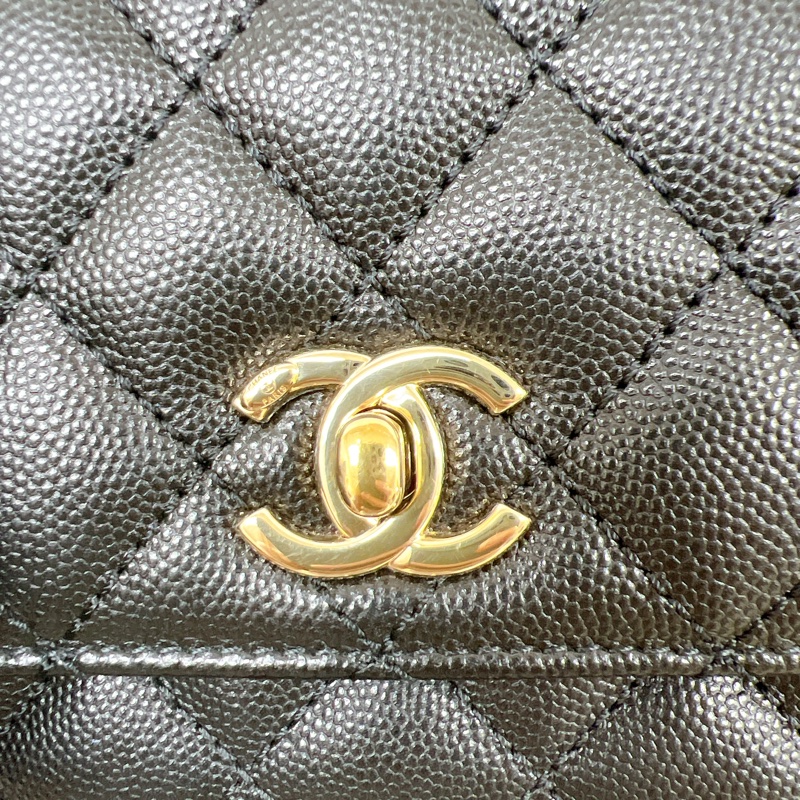 (已出❌) Chanel coco handle mini 迷你coco手柄包 黑金荔枝牛皮-17