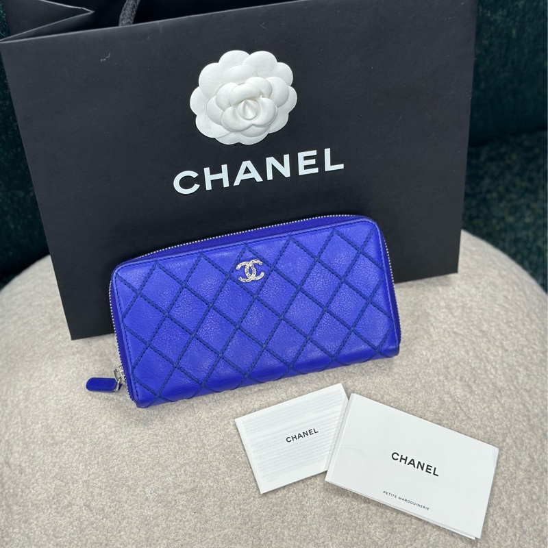 🔥稀有款釋出🔥 #Chanel✨98新美品✨ 拉鍊 #長夾 加鏈可當斜背 #woc-0